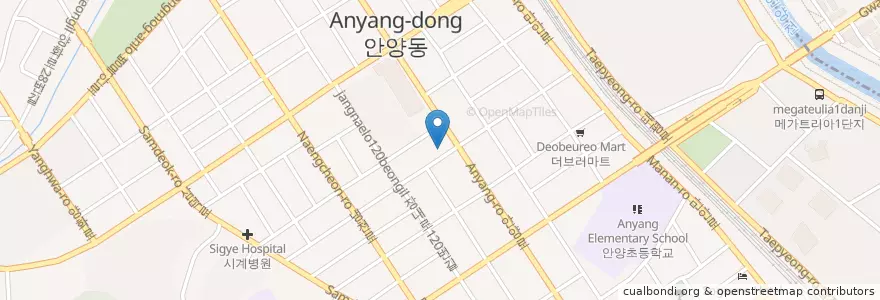 Mapa de ubicacion de 삼성안과의원 en Südkorea, Gyeonggi-Do, 안양시, 만안구.