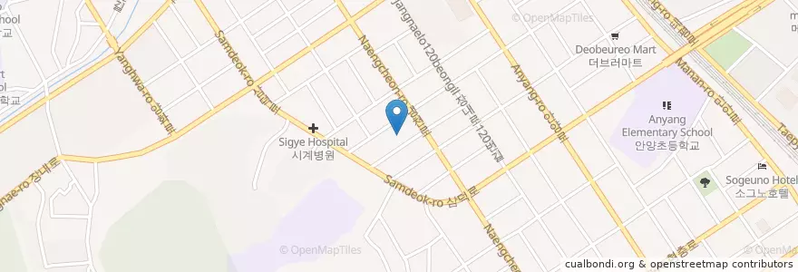 Mapa de ubicacion de 강화희망병원 en Республика Корея, Кёнгидо, 안양시, 만안구.