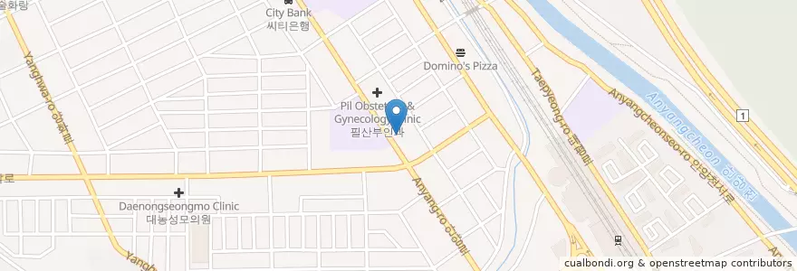 Mapa de ubicacion de UC동물종합병원 en Zuid-Korea, Gyeonggi-Do, 안양시, 만안구.