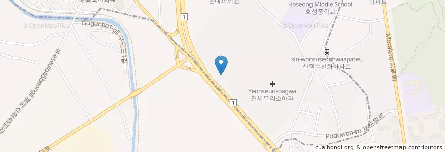 Mapa de ubicacion de 이화의원 en Korea Selatan, Gyeonggi, 호계동.