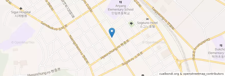 Mapa de ubicacion de 길동물병원 en Korea Selatan, Gyeonggi, 안양시, 만안구.