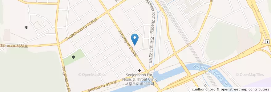 Mapa de ubicacion de Gangnam Animal Hospital en South Korea, Gyeonggi-Do, Anyang-Si, 만안구.