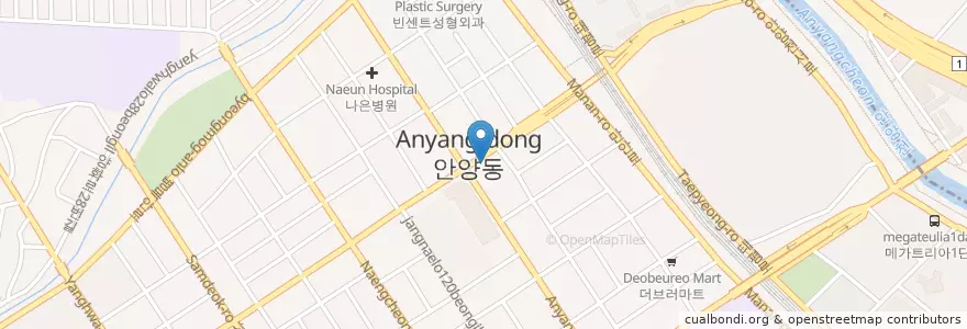Mapa de ubicacion de 이치과의원 en Güney Kore, 경기도, 안양시, 만안구.