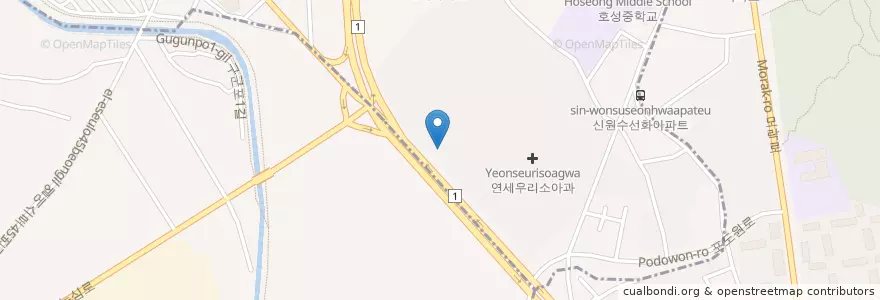 Mapa de ubicacion de E-서울치과 en Республика Корея, Кёнгидо, 호계동.