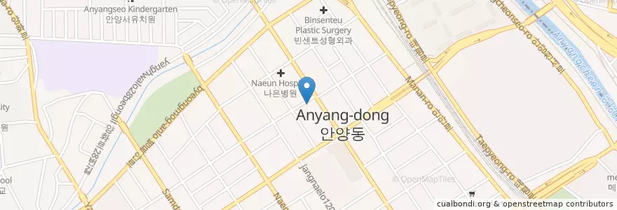 Mapa de ubicacion de 전길용치과 en Corea Del Sur, Gyeonggi, 안양시, 만안구.