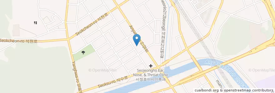 Mapa de ubicacion de Seoksuyeonse Dental Clinic en South Korea, Gyeonggi-Do, Anyang-Si, 만안구.