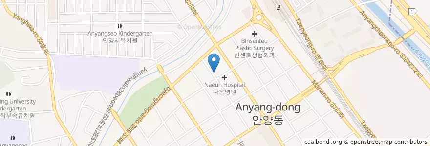 Mapa de ubicacion de 연세치과의원 en 大韓民国, 京畿道, 安養市, 万安區.