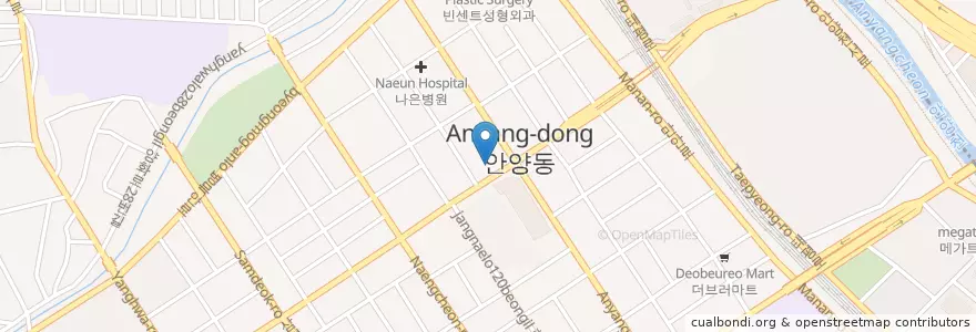 Mapa de ubicacion de 김진근치과의원 en 대한민국, 경기도, 안양시, 만안구.
