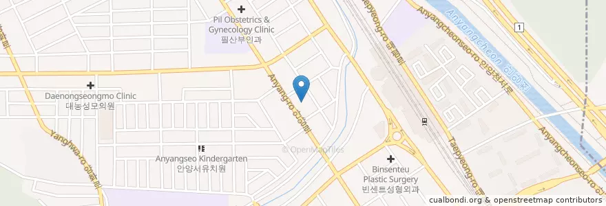 Mapa de ubicacion de 예가치과의원 en 大韓民国, 京畿道, 安養市, 万安區.