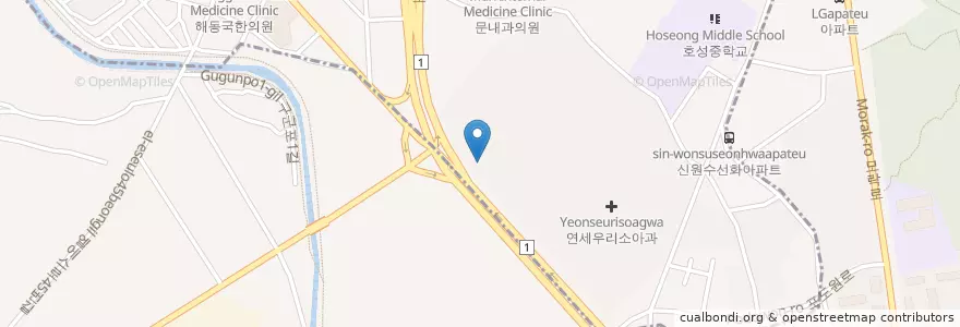 Mapa de ubicacion de 좋은치과 en کره جنوبی, گیونگی-دو, 호계동.