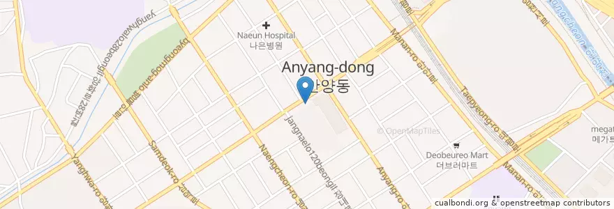 Mapa de ubicacion de 탑치과의원 en کره جنوبی, گیونگی-دو, 안양시, 만안구.
