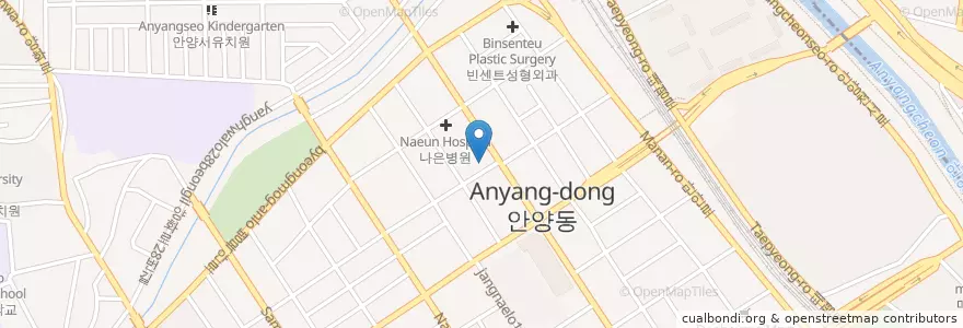 Mapa de ubicacion de 허브치과의원 en كوريا الجنوبية, 경기도, 안양시, 만안구.