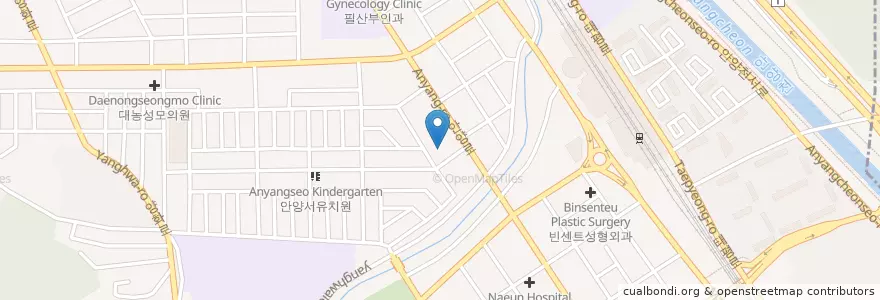 Mapa de ubicacion de 신세계치과 en 大韓民国, 京畿道, 安養市, 万安區.
