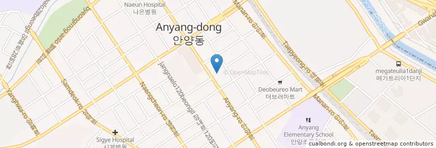 Mapa de ubicacion de 권영균치과 en كوريا الجنوبية, 경기도, 안양시, 만안구.
