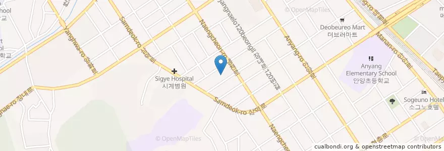 Mapa de ubicacion de 알콜센터 en Республика Корея, Кёнгидо, 안양시, 만안구.