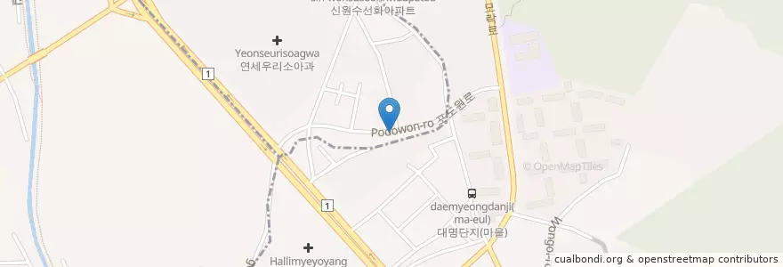 Mapa de ubicacion de 고수련의원 en كوريا الجنوبية, 경기도, 의왕시, 오전동.