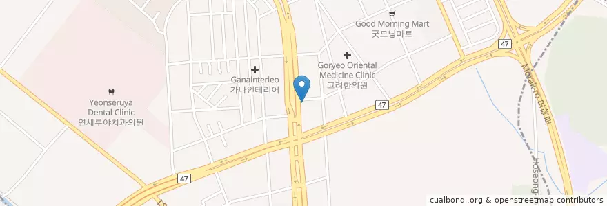 Mapa de ubicacion de 임내과의원 en کره جنوبی, گیونگی-دو, 안양시, 동안구, 호계동.