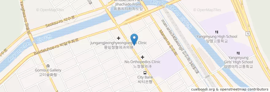 Mapa de ubicacion de 이내과의원 en کره جنوبی, گیونگی-دو, 안양시, 만안구.