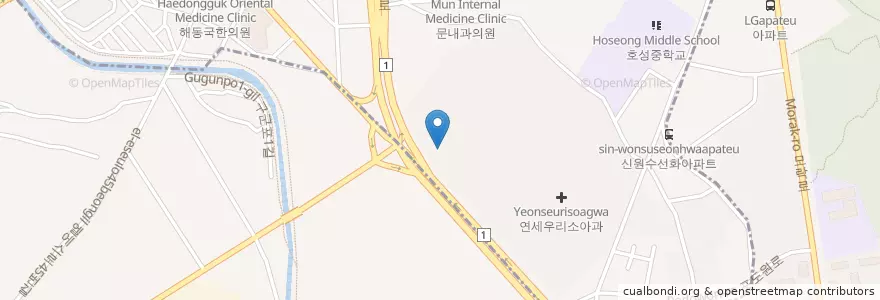 Mapa de ubicacion de 김정오의원 en Korea Selatan, Gyeonggi, 호계동.