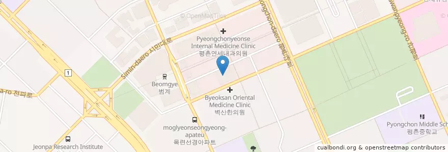 Mapa de ubicacion de 씬의원 en 韩国/南韓, 京畿道, 安养市, 東安區, 호계동.