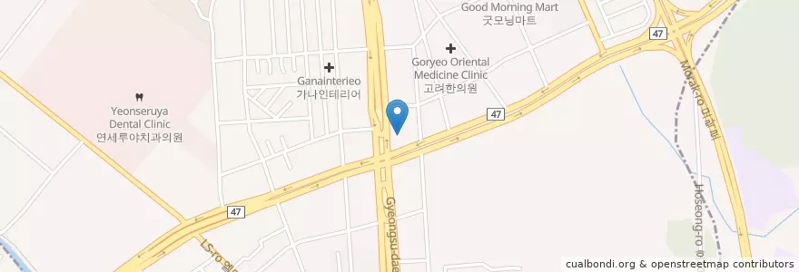 Mapa de ubicacion de 이안과 en Corée Du Sud, Gyeonggi, 안양시, 동안구, 호계동.