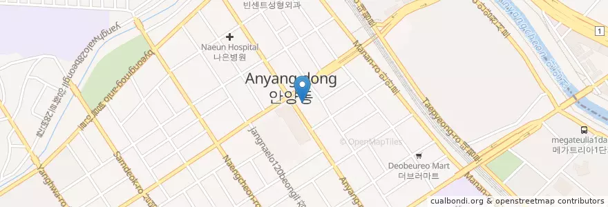 Mapa de ubicacion de 이충원신경정신과의원 en کره جنوبی, گیونگی-دو, 안양시, 만안구.