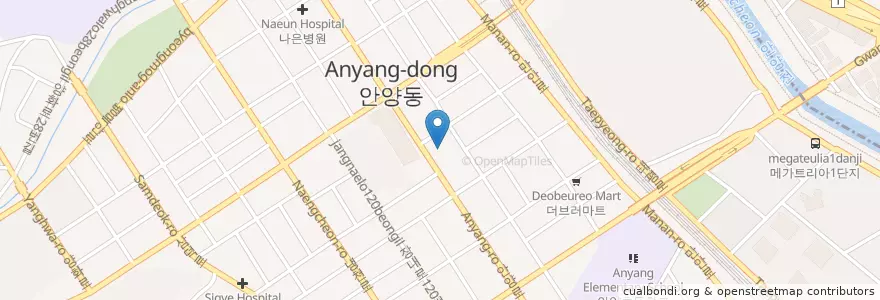 Mapa de ubicacion de 임호성이비인후과의원 en كوريا الجنوبية, 경기도, 안양시, 만안구.