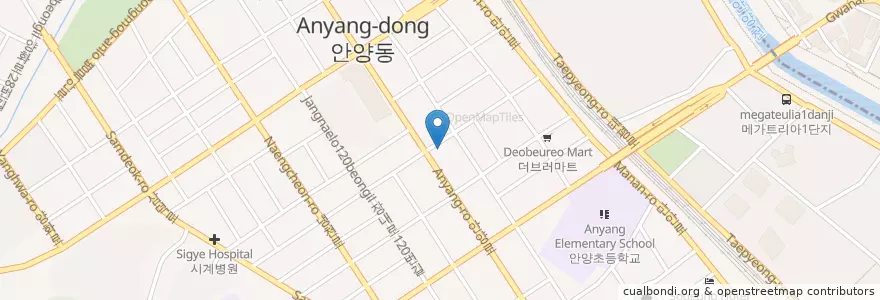 Mapa de ubicacion de 세민이비인후과 en 대한민국, 경기도, 안양시, 만안구.