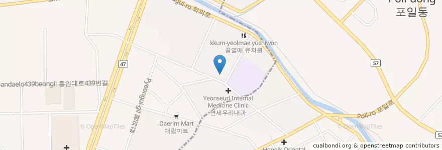 Mapa de ubicacion de 명소아과의원 en 대한민국, 경기도, 안양시, 의왕시, 평촌동.