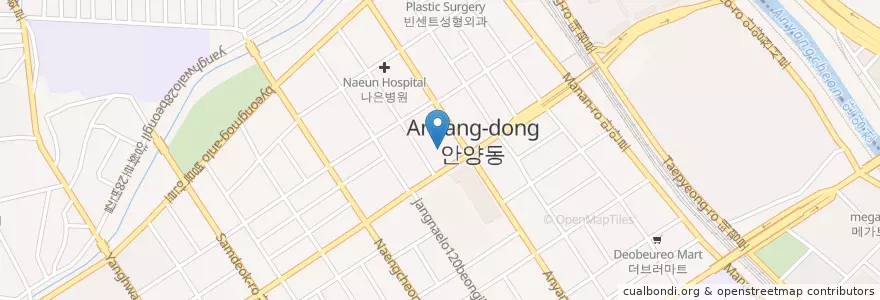 Mapa de ubicacion de 한사랑정신과의원 en كوريا الجنوبية, 경기도, 안양시, 만안구.