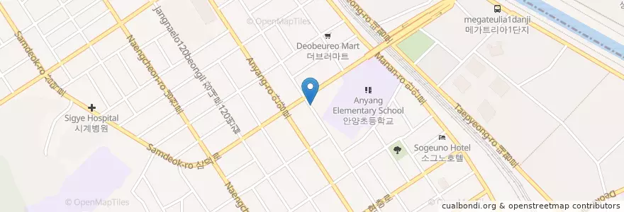 Mapa de ubicacion de Junghwa Orthopedics Clinic en South Korea, Gyeonggi-Do, Anyang-Si, 만안구.