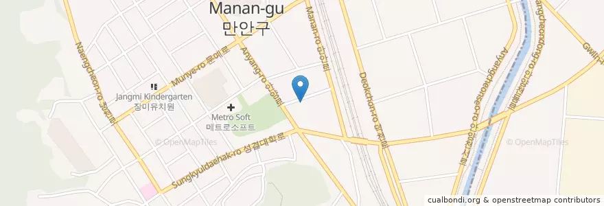 Mapa de ubicacion de 해원의원 en Coreia Do Sul, Gyeonggi, 안양시, 만안구.