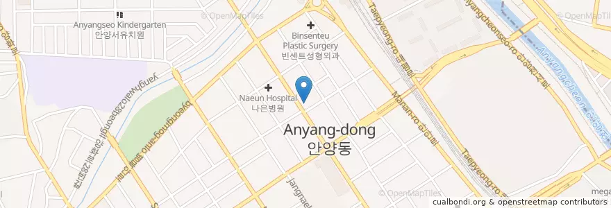 Mapa de ubicacion de 한원선신경정신과의원 en کره جنوبی, گیونگی-دو, 안양시, 만안구.