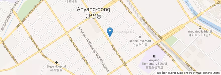 Mapa de ubicacion de 황경희피부과의원 en كوريا الجنوبية, 경기도, 안양시, 만안구.