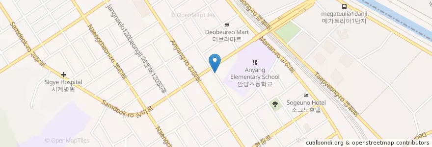 Mapa de ubicacion de 원천의료재단 en Güney Kore, 경기도, 안양시, 만안구.