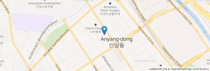 Mapa de ubicacion de 명동성형외과 en Güney Kore, 경기도, 안양시, 만안구.