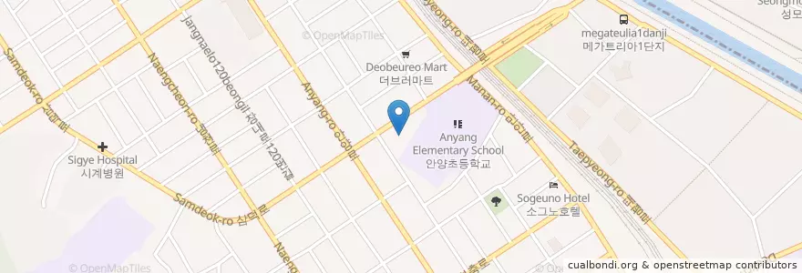 Mapa de ubicacion de 중화한방병원 en 韩国/南韓, 京畿道, 安养市, 萬安區.