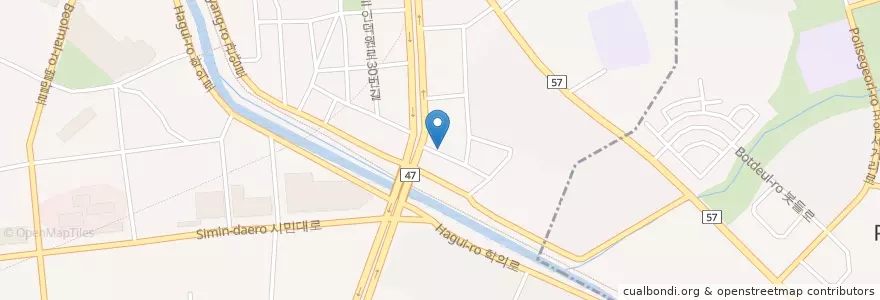Mapa de ubicacion de 서울종합동물병원 (Seoul Jonghap Animal Hospital) en Республика Корея, Кёнгидо, 안양시, 동안구, 관양동.