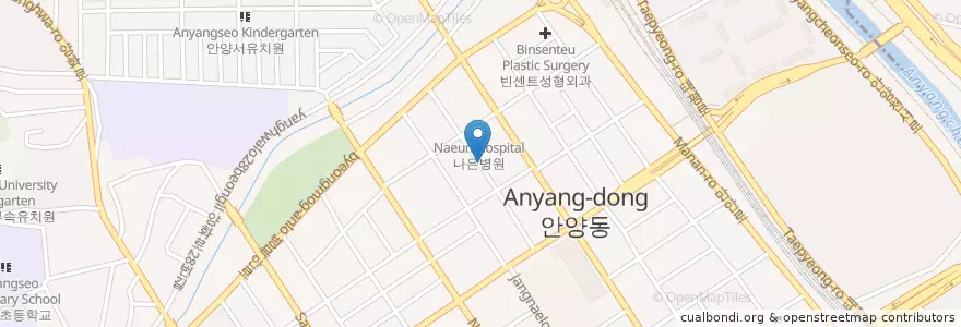 Mapa de ubicacion de 남산한의원 en 대한민국, 경기도, 안양시, 만안구.