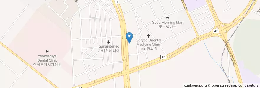 Mapa de ubicacion de 익수한의원 en Korea Selatan, Gyeonggi, 안양시, 동안구, 호계동.