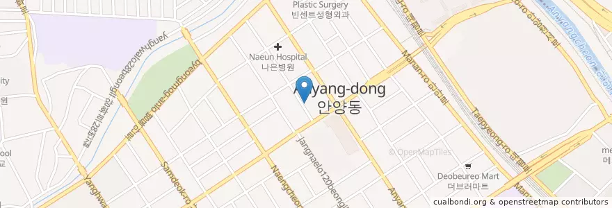 Mapa de ubicacion de Choejongho Clinic en South Korea, Gyeonggi-Do, Anyang-Si, 만안구.
