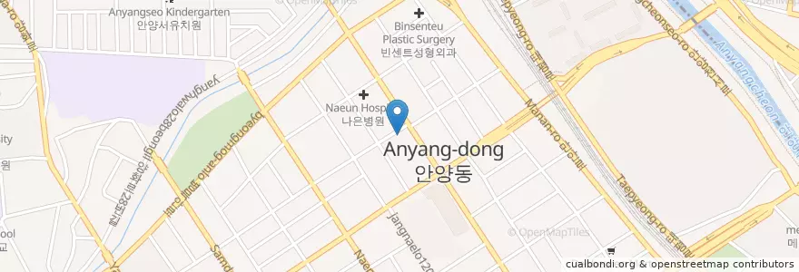 Mapa de ubicacion de 명동의원 en Zuid-Korea, Gyeonggi-Do, 안양시, 만안구.