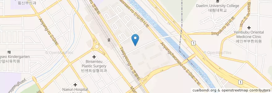 Mapa de ubicacion de Bakyongsu Clinic en South Korea, Gyeonggi-Do, Anyang-Si, 만안구.