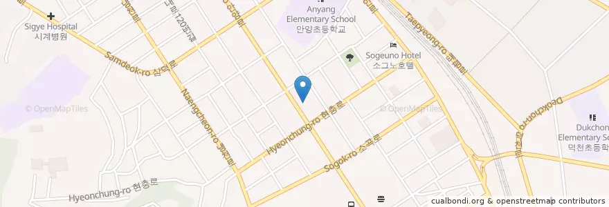 Mapa de ubicacion de 갑자원한의원 en Coreia Do Sul, Gyeonggi, 안양시, 만안구.