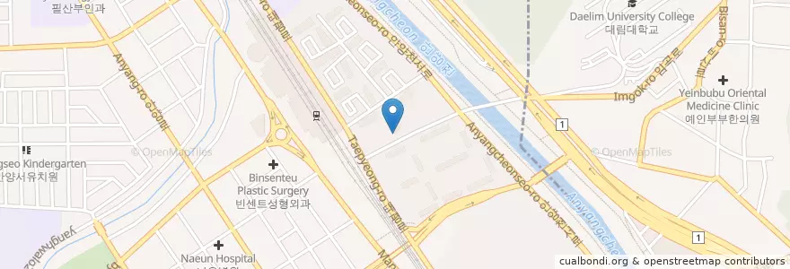 Mapa de ubicacion de 경희당한의원 en Coreia Do Sul, Gyeonggi, 안양시, 만안구.