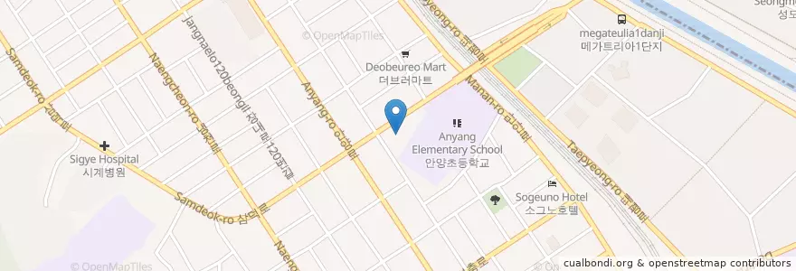 Mapa de ubicacion de (의료법인)원천의료재단 en كوريا الجنوبية, 경기도, 안양시, 만안구.