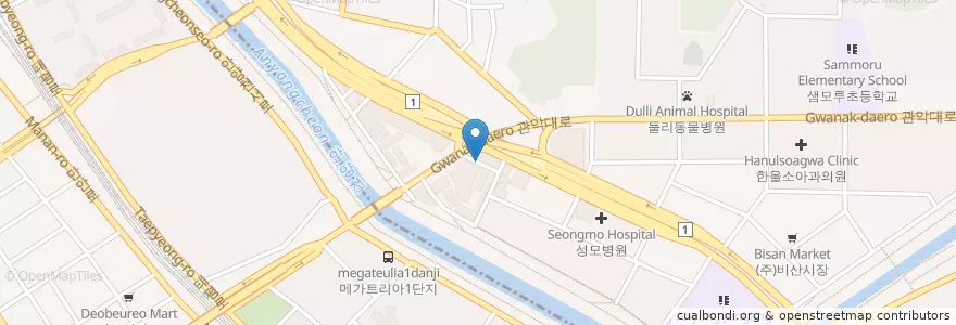 Mapa de ubicacion de 천일한의원 en Республика Корея, Кёнгидо, 안양시, 동안구.
