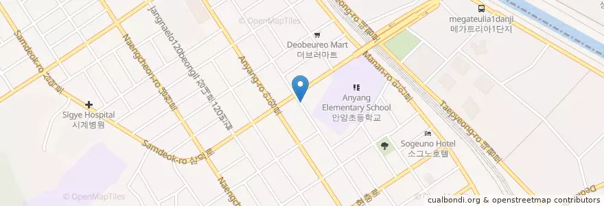 Mapa de ubicacion de 중화한양방검진센터 en Corée Du Sud, Gyeonggi, 안양시, 만안구.