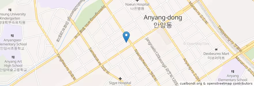 Mapa de ubicacion de 권율한의원 en Corea Del Sur, Gyeonggi, 안양시, 만안구.