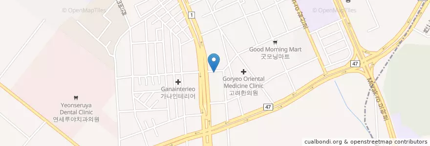 Mapa de ubicacion de 정한의원 en Coreia Do Sul, Gyeonggi, 안양시, 동안구, 호계동.